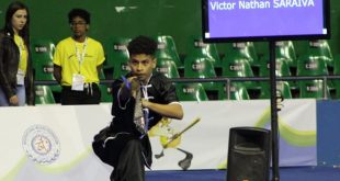 Victor Nathan Saraiva se apresenta no Campeonato Mundial Júnior de Kung Fu Wushu