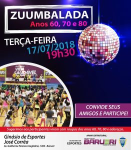 cartaz de divulgação do evento Zuumbalada anos 60, 70 e 80