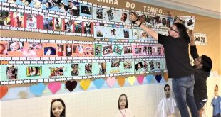 alunos e professores envolvidos no projeto árvore genealógica