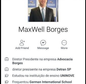 captura de tela do perfil falso