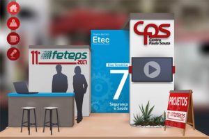 perspectiva artística de um estande no Feteps 2017