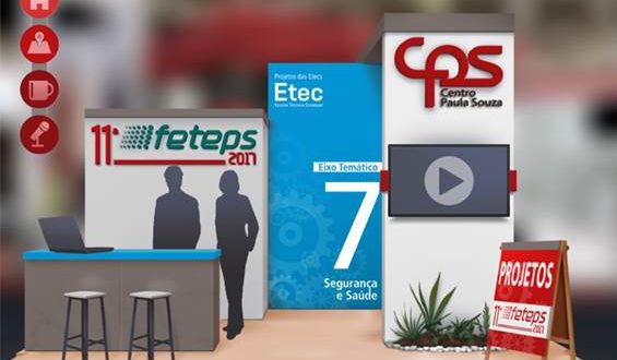 perspectiva artística de um estande no Feteps 2017