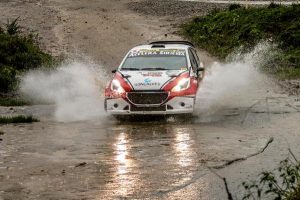 Peugeot 208 Maxi Rally passando por lâmina d'água