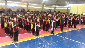 participantes em forma no 7º Festival de Kung Fu de Barueri