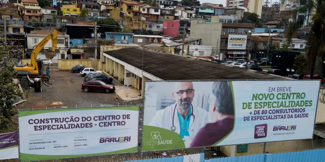 vista aérea das obras do Novo Centro de Especialidades
