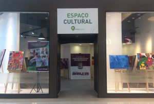 entrada da Exposição Arte Tribal no Parque Shopping Barueri