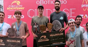 Dupla com campineiro e atleta de Itu leva principal título da 12ª etapa do Circuito Beach Tennis em Barueri (SP)